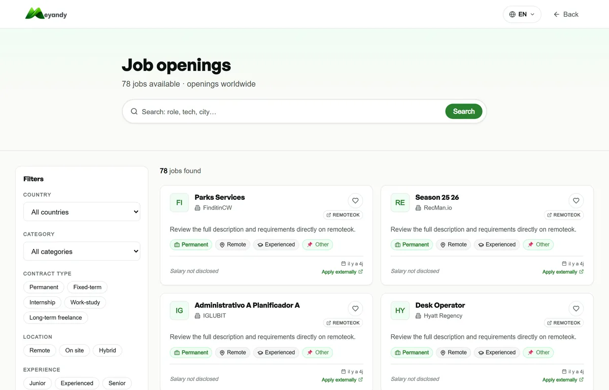 Meyandy job offers hub