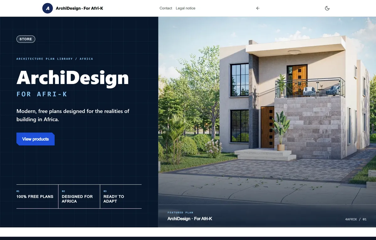 ArchiDesign website built with Meyandy Web Space, on its own domain