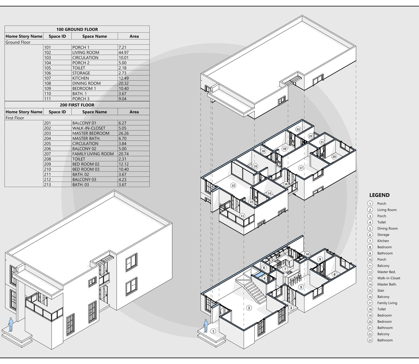 Modern Two Stories House Plan ,4 Bedrooms- IKOBI-MEY01