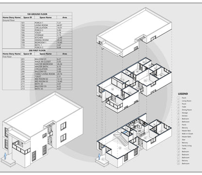 Modern Two Stories House Plan ,4 Bedrooms- IKOBI-MEY01