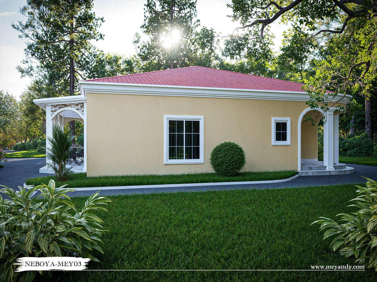 Modern Villa House Plan ,3 Bedrooms- NEBOYA-MEY03