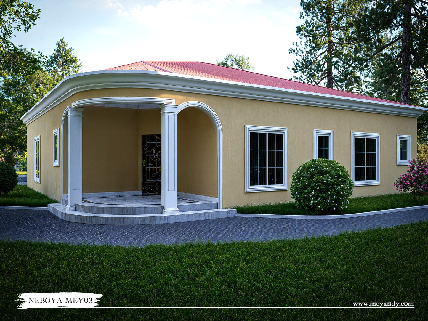 Modern Villa House Plan ,3 Bedrooms- NEBOYA-MEY03