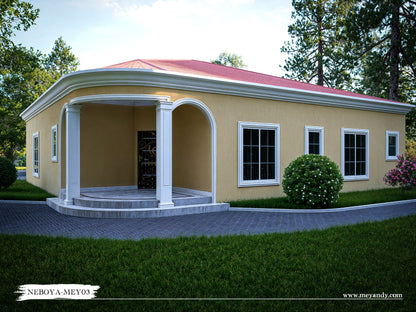 Modern Villa House Plan ,3 Bedrooms- NEBOYA-MEY03