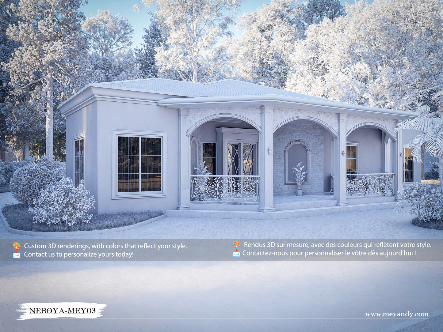 Modern Villa House Plan ,3 Bedrooms- NEBOYA-MEY03