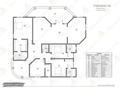 Modern Villa House Plan ,3 Bedrooms- NEBOYA-MEY03